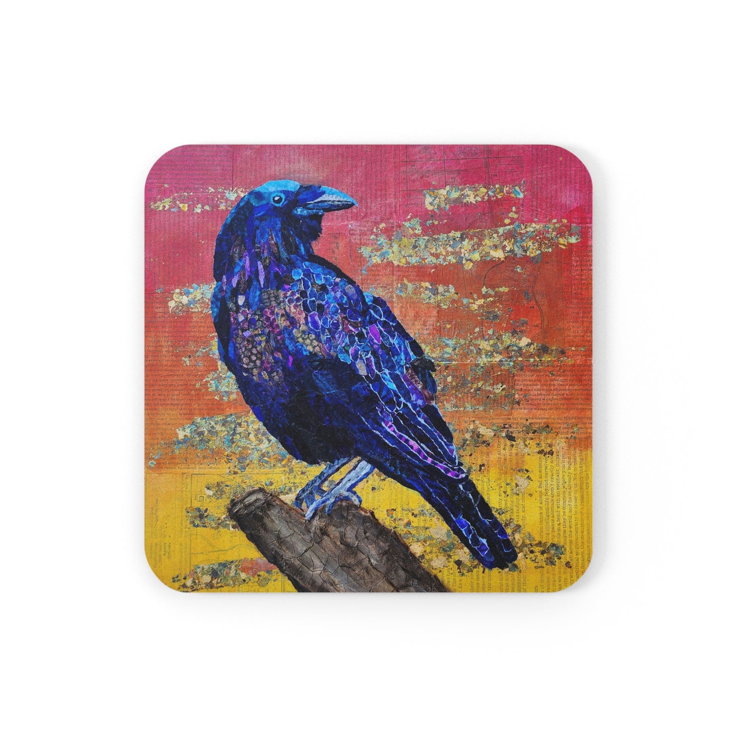 Ballad of the Sunset Crow Cork Back Coaster