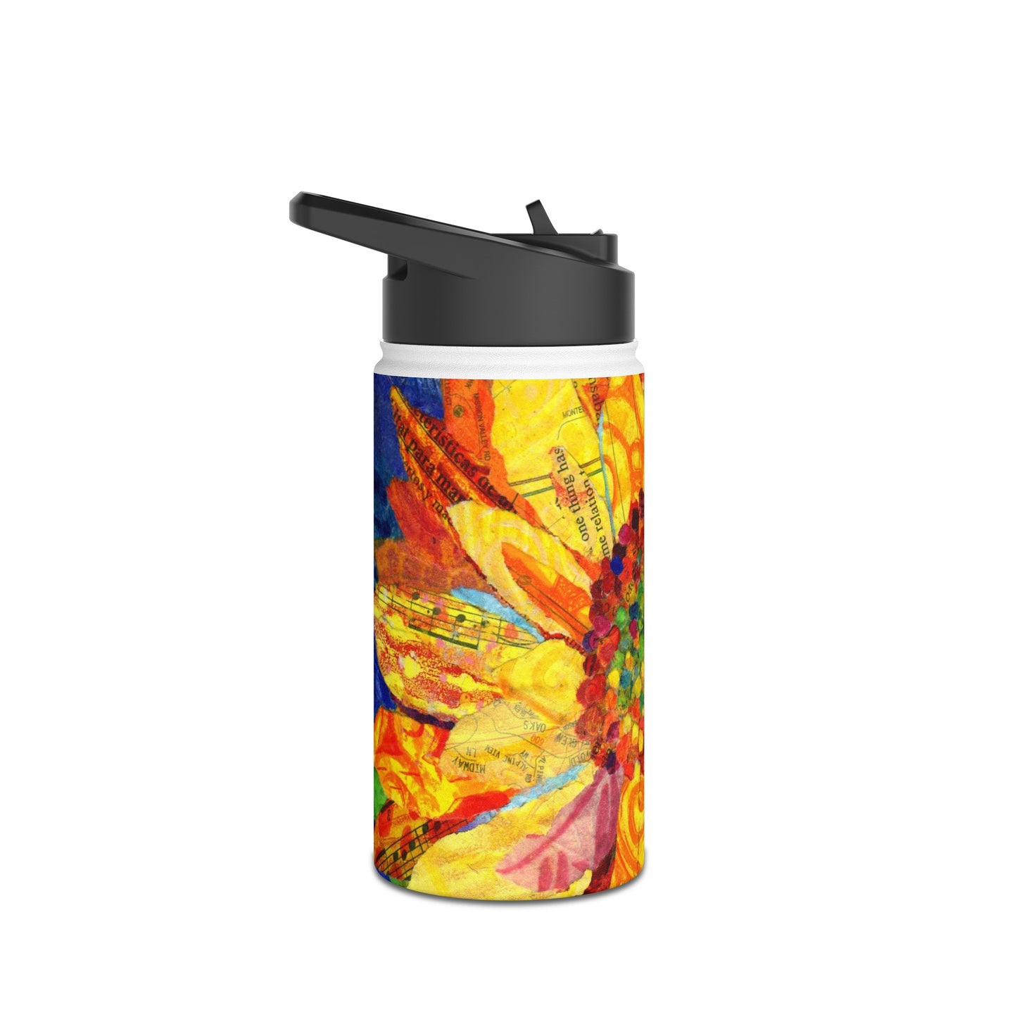 Sunflower Stainless Steel Water Bottle, Standard Lid