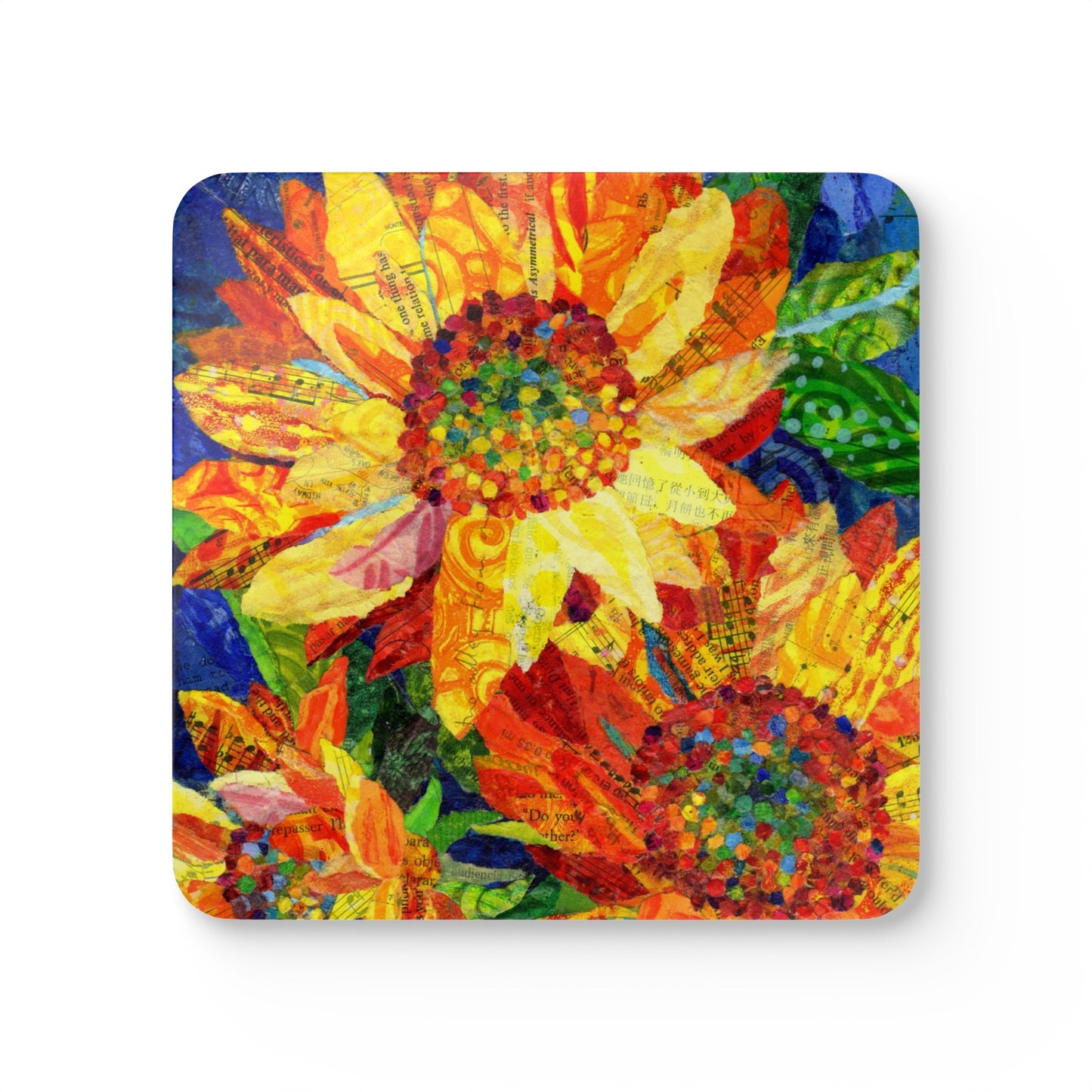 Sunflower Trio Corkwood Coaster Set